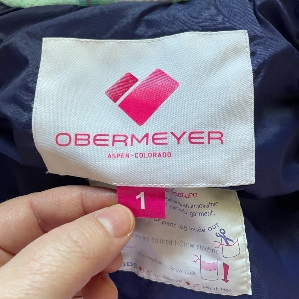Obermeyer Little Girls Cakewalk Insulated Ski Jacket XS 1yr Pink Penguins